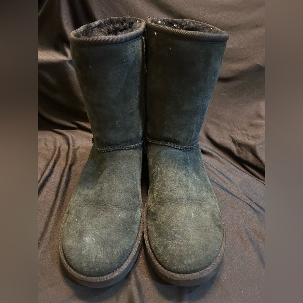 UGG Classic Short Black Suede Boots size 10